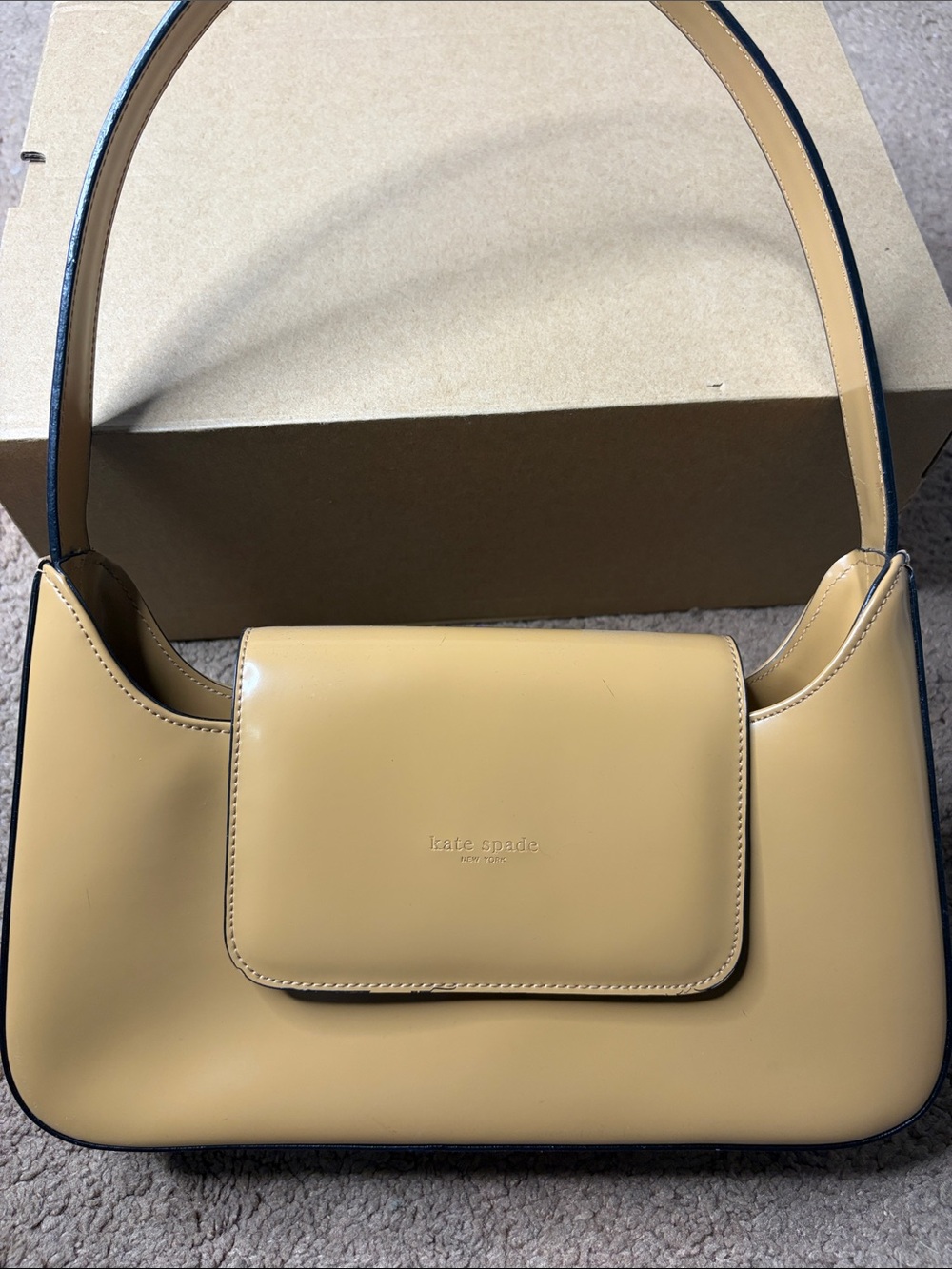 kate spade Smooth Tan Shoulder Bag with Flap